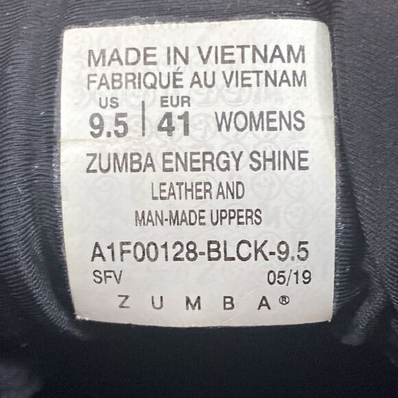 Zumba Energy Shine - Women's Sz 9.5 - Black Suede Glitter High Tops - A1F00128 - Picture 12 of 12